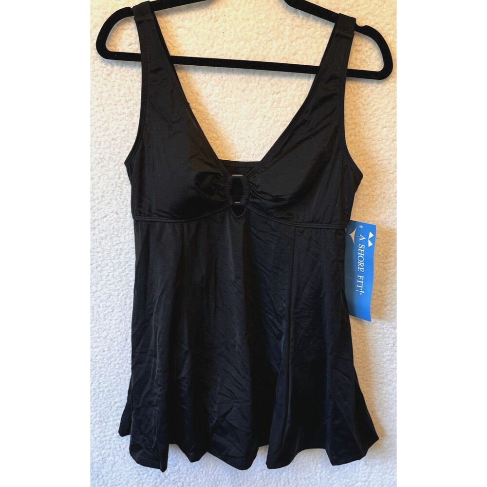A SHORE FIT!  WOMEN'S BLACK ONE-PIECE BATHING SUIT Swim Dress